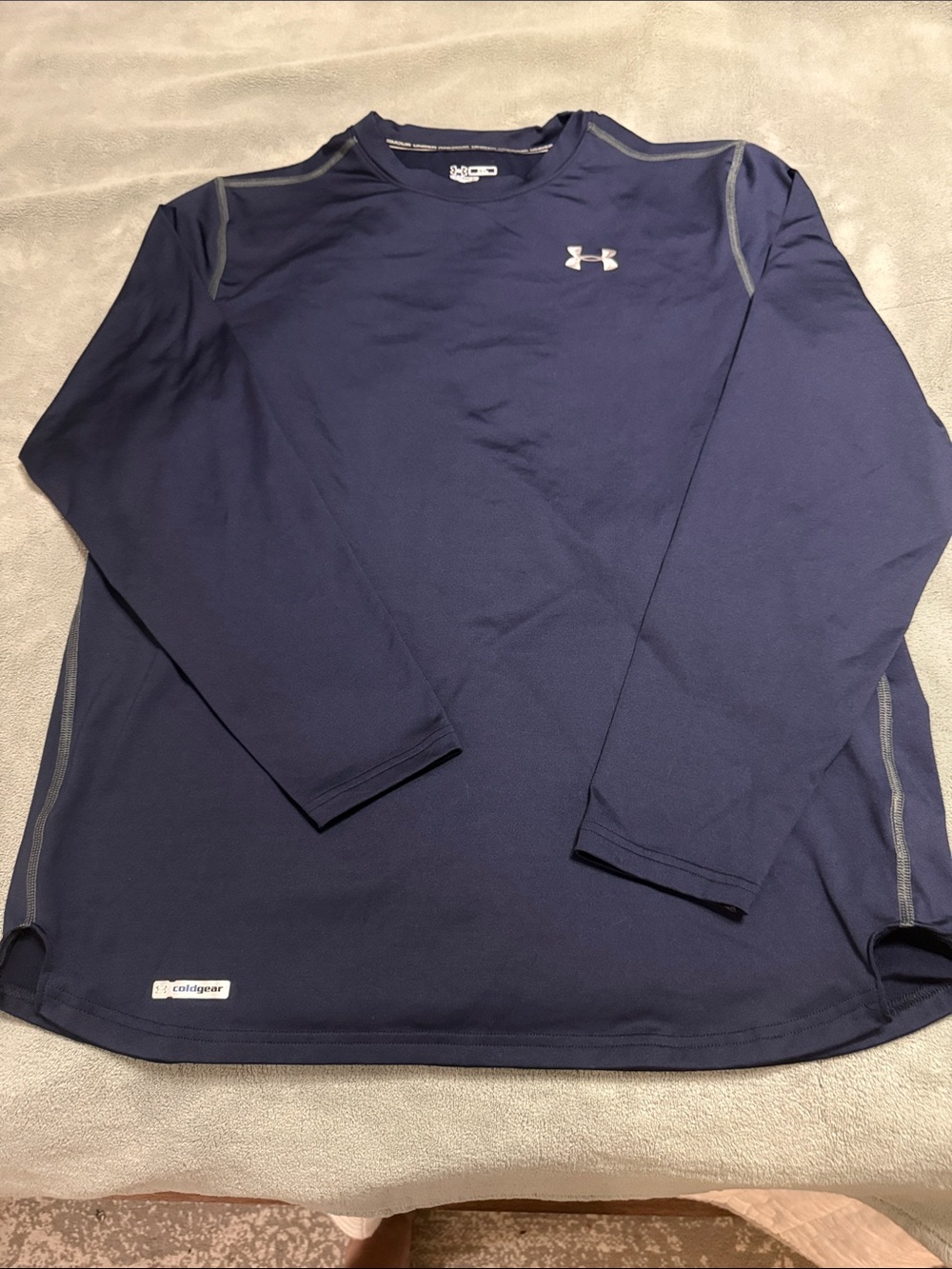 Under Armour Navy Long Sleeve Crew with Grey Accents